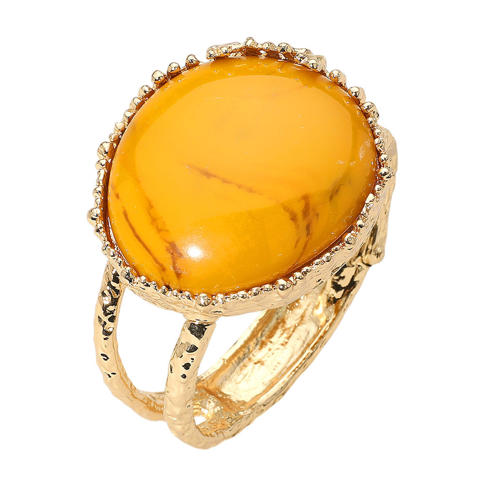 iLLASPARKZ Bold Resin Stone Hinged Bangle Bracelet