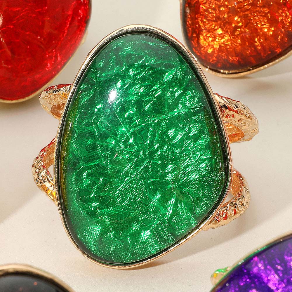 iLLASPARKZ Bold Resin Stone Hinged Bangle Bracelet