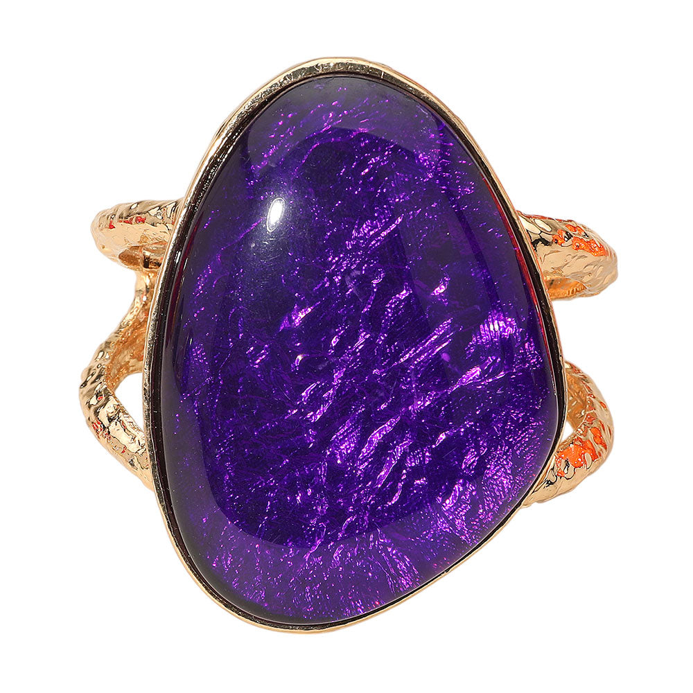 iLLASPARKZ Bold Resin Stone Hinged Bangle Bracelet