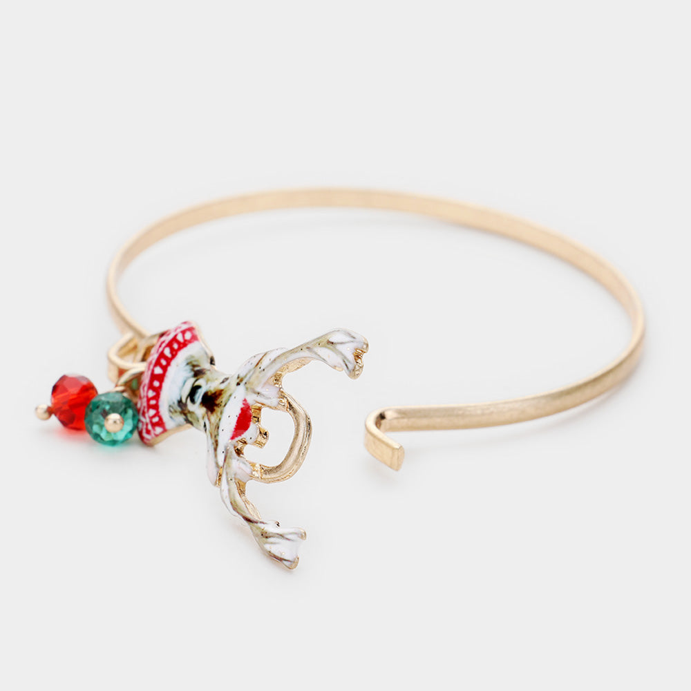 iLLASPARKZ Watercolor Metal Christmas Reindeer Hook Bracelet