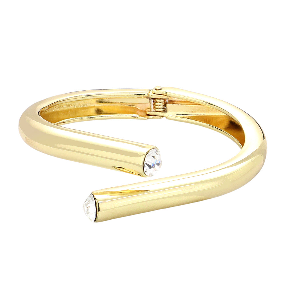 iLLASPARKZ Stone Tip Hinged Bangle Bracelet