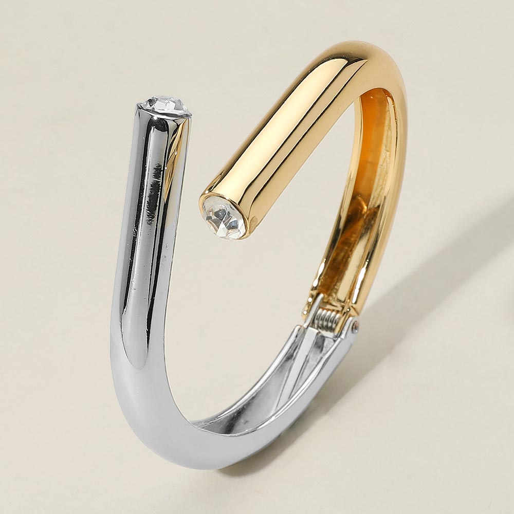 iLLASPARKZ Stone Tip Hinged Bangle Bracelet
