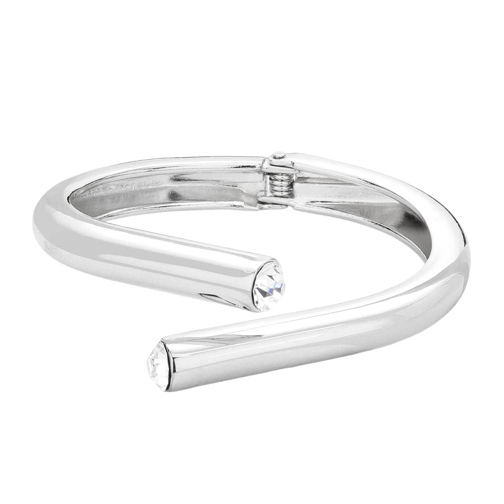 iLLASPARKZ Stone Tip Hinged Bangle Bracelet