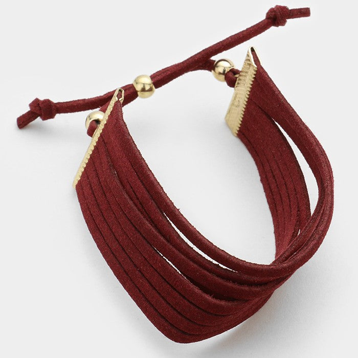 iLLASPARKZ Multi-tier faux suede cinch bracelet