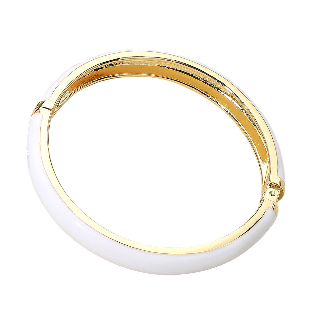 iLLASPARKZ Enamel Hinged Bangle Bracelet
