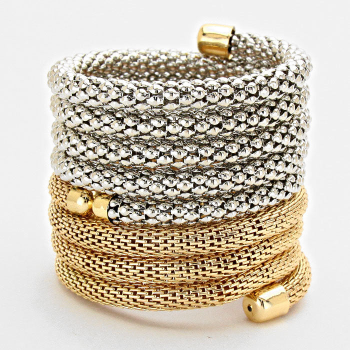 iLLASPARKZ Metal Bubble Mesh Coil Bracelet