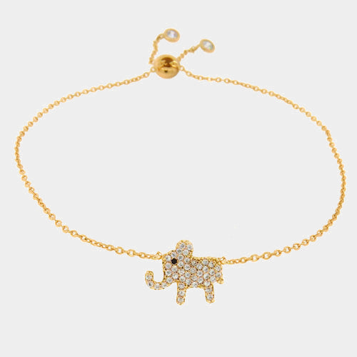 iLLASPARKZ Adjustable Crystal Cubic Zirconia CZ Elephant Bracelet