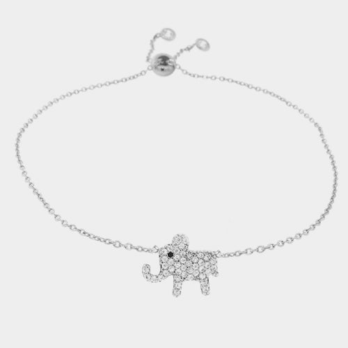 iLLASPARKZ Adjustable Crystal Cubic Zirconia CZ Elephant Bracelet