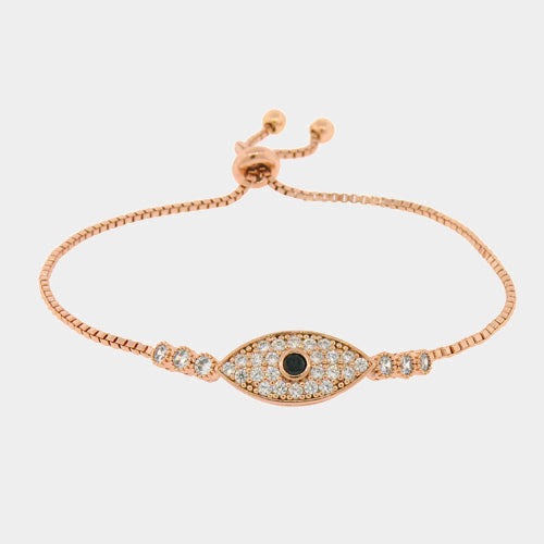 iLLASPARKZ Crystal Cubic Zirconia CZ Evil Eye Bracelet