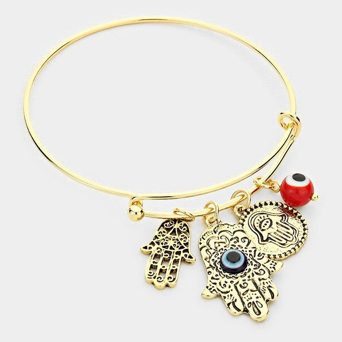 iLLASPARKZ Evil eye & hamsa hand charm bracelet