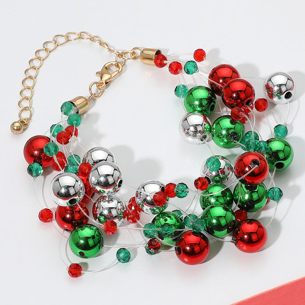 iLLASPARKZ Christmas Bauble Cluster Beaded Bracelet