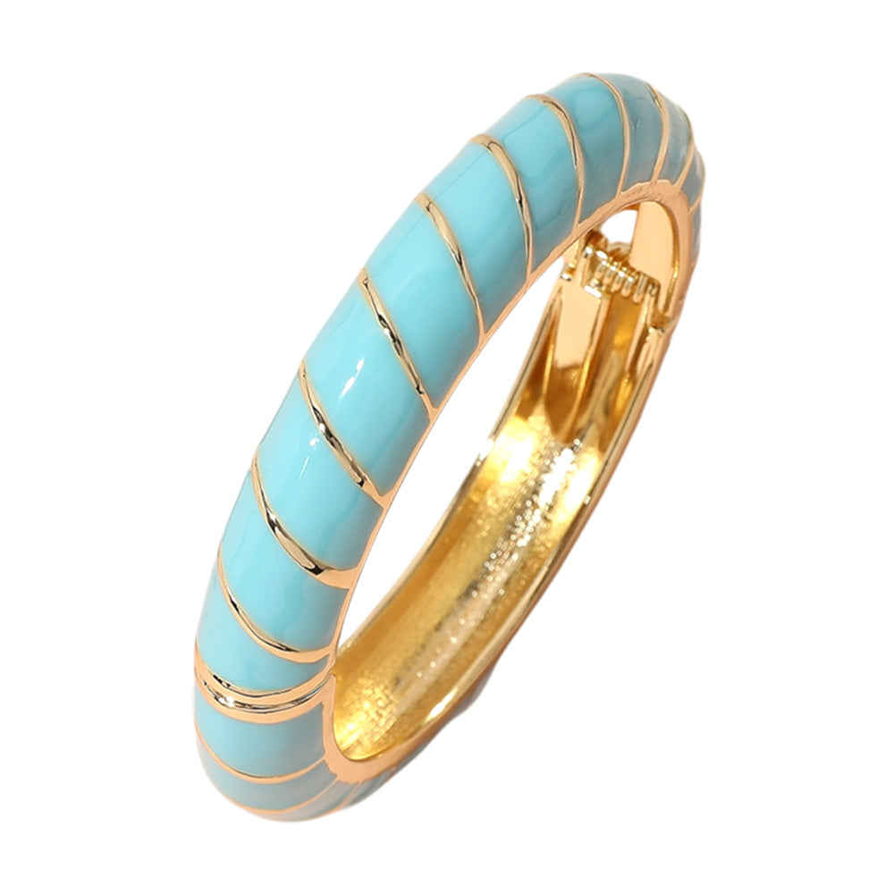 iLLASPARKZ Gold Plated Enamel Spiral Hinged Bangle Bracelet
