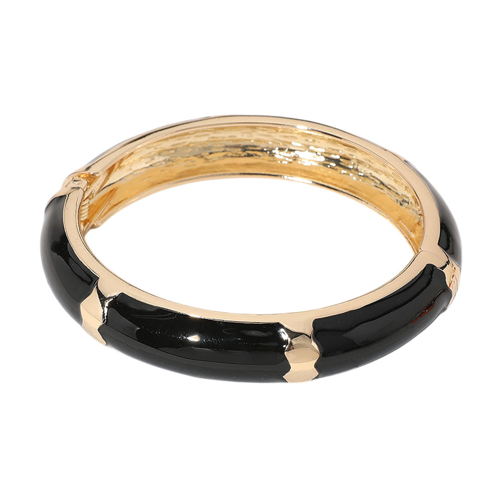iLLASPARKZ Gold Plated Enamel Hinged Bangle Bracelet