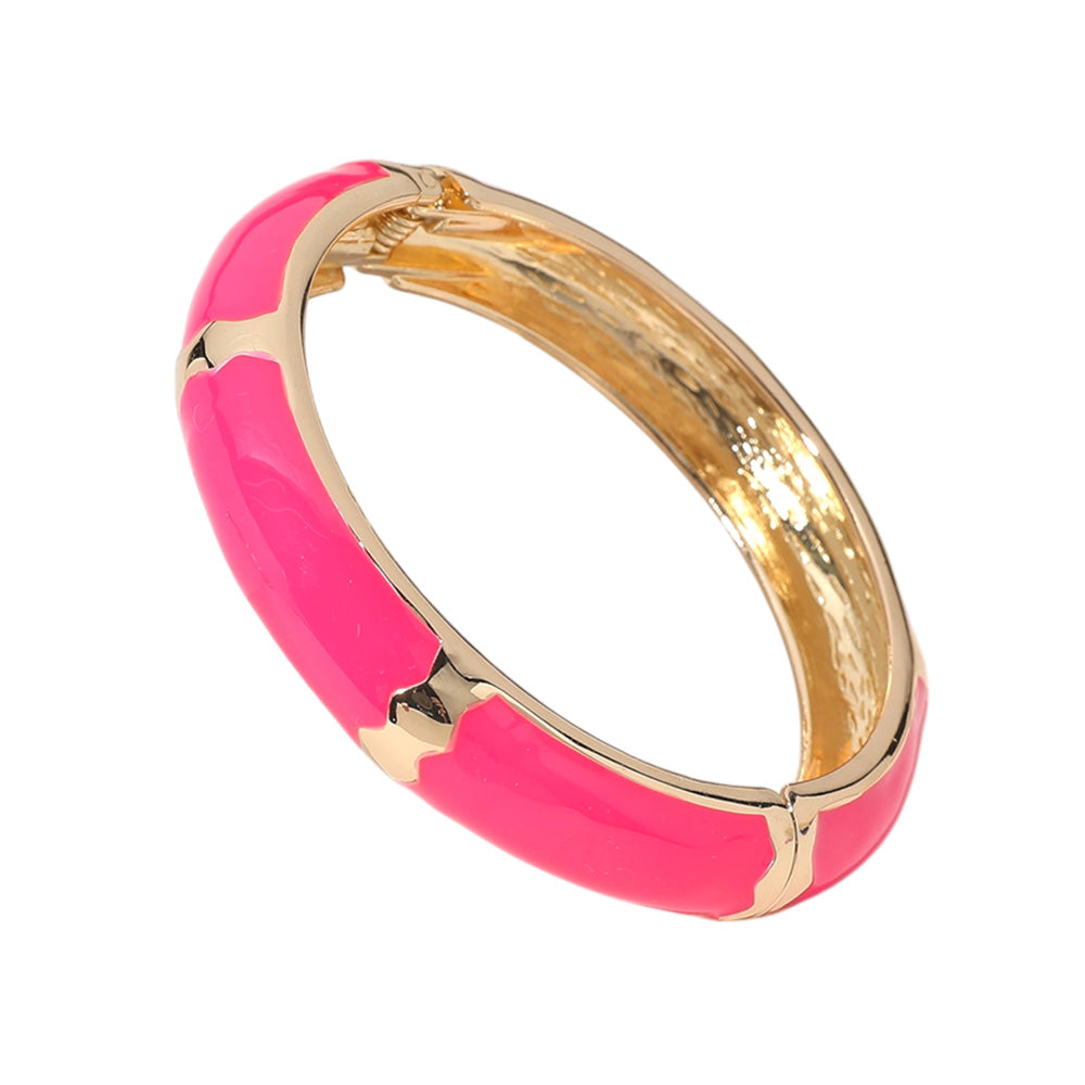 iLLASPARKZ Gold Plated Enamel Hinged Bangle Bracelet