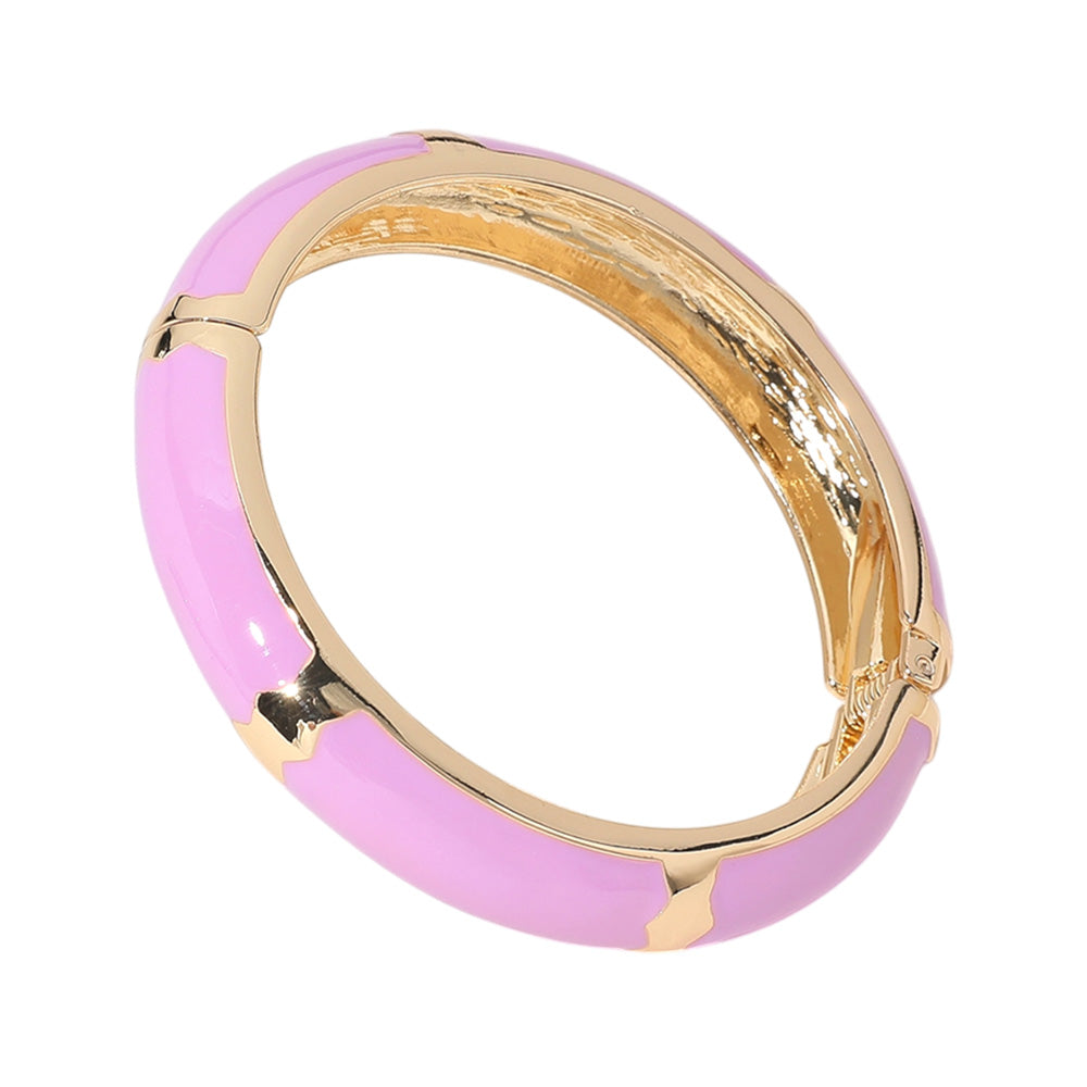 iLLASPARKZ Gold Plated Enamel Hinged Bangle Bracelet