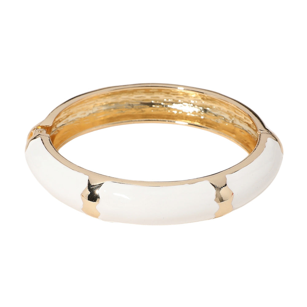 iLLASPARKZ Gold Plated Enamel Hinged Bangle Bracelet