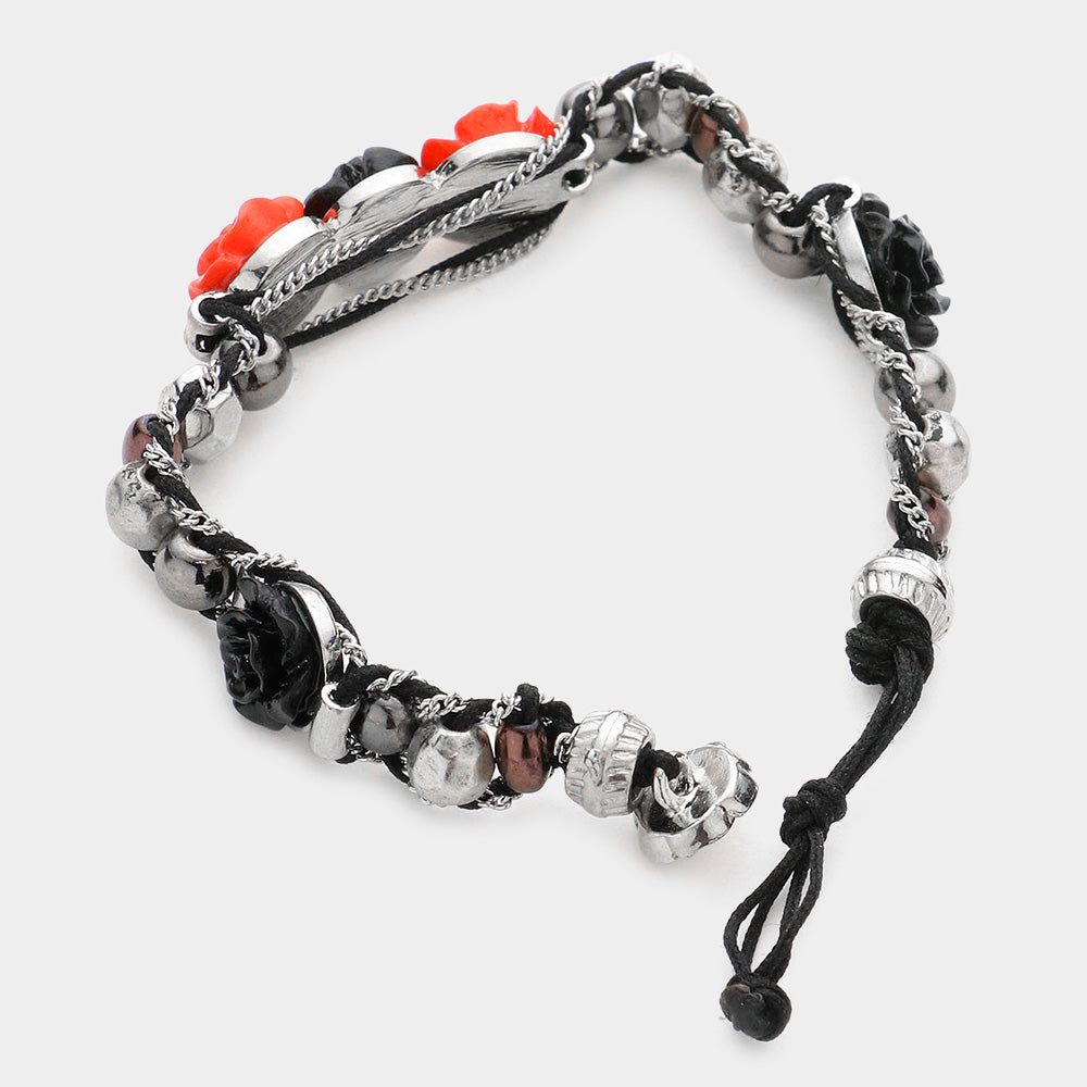 iLLASPARKZ Rose Cluster Metal Bead Bracelet