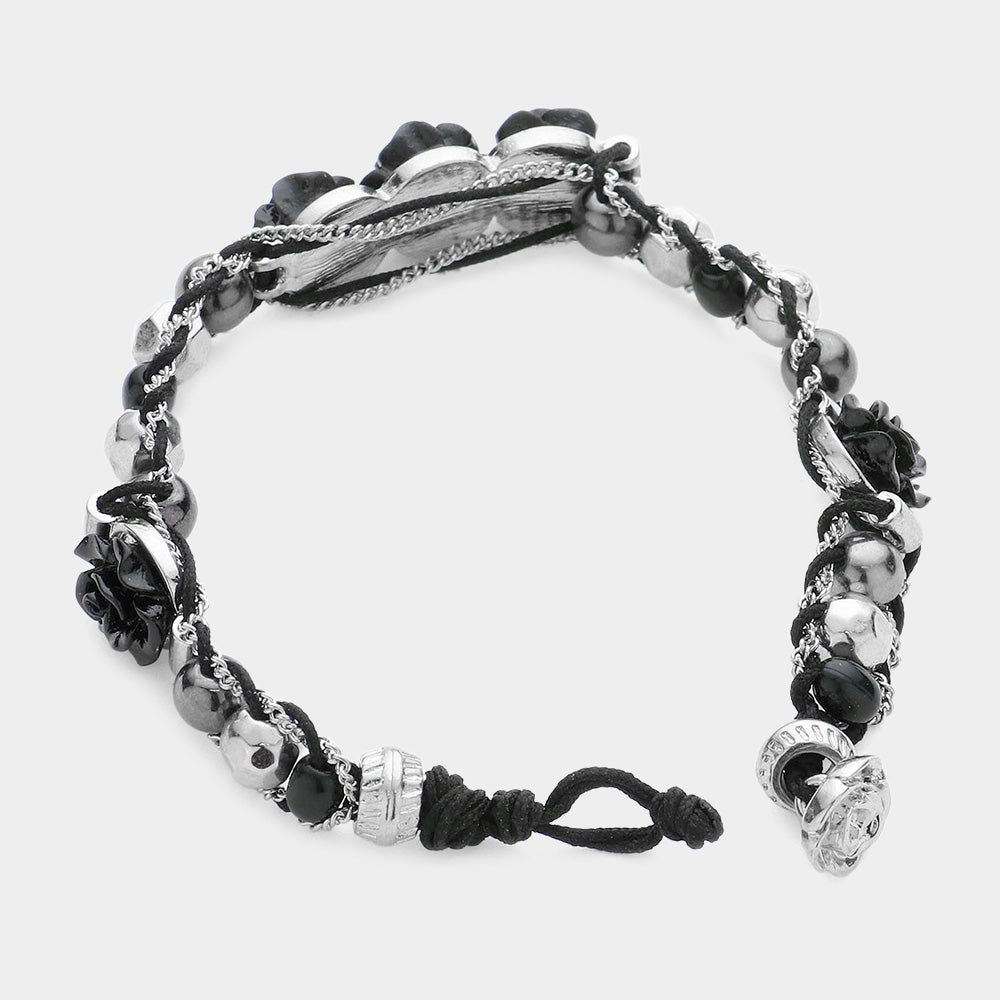 iLLASPARKZ Rose Cluster Metal Bead Bracelet