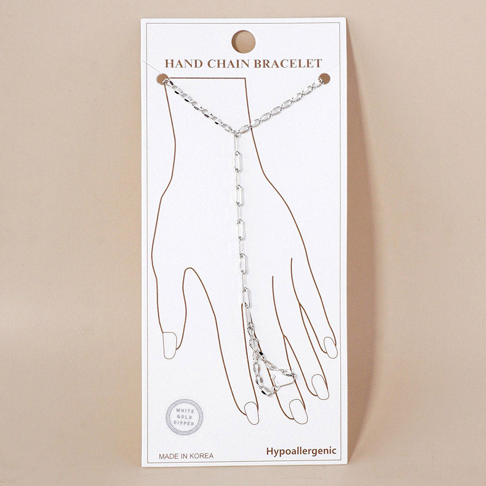 iLLASPARKZ Gold Dipped Paperclip Chain Hand Chain Bracelet