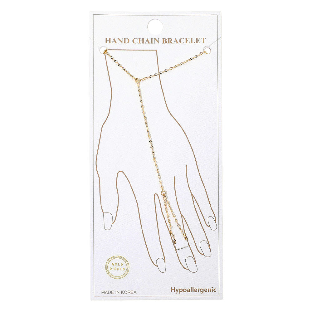 iLLASPARKZ Gold Dipped Delicate Hand Chin Bracelet