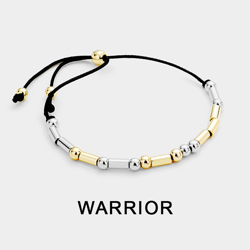 iLLASPARKZ WARRIOR Message Morse Code Adjustable Cinch Pull Tie Bracelet
