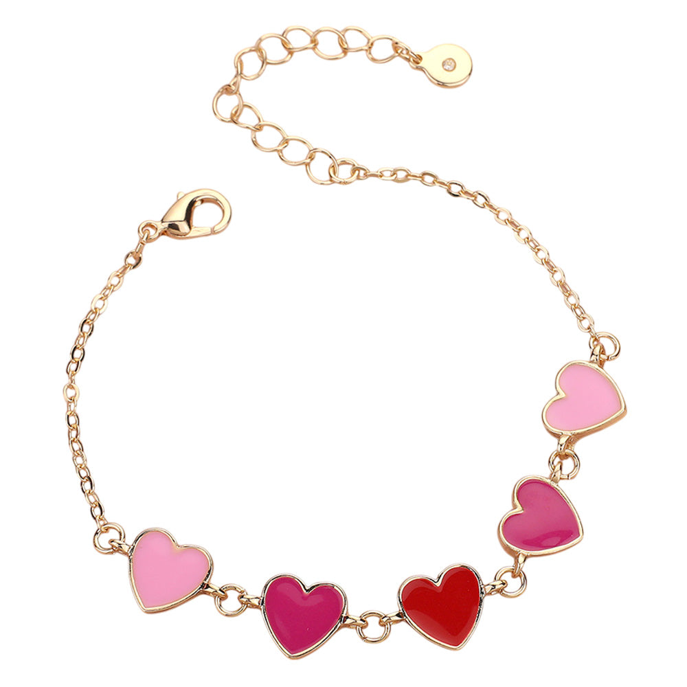 iLLASPARKZ Enamel Heart Link Bracelet