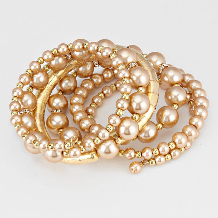 iLLASPARKZ Pearl Strand Coil Bracelet