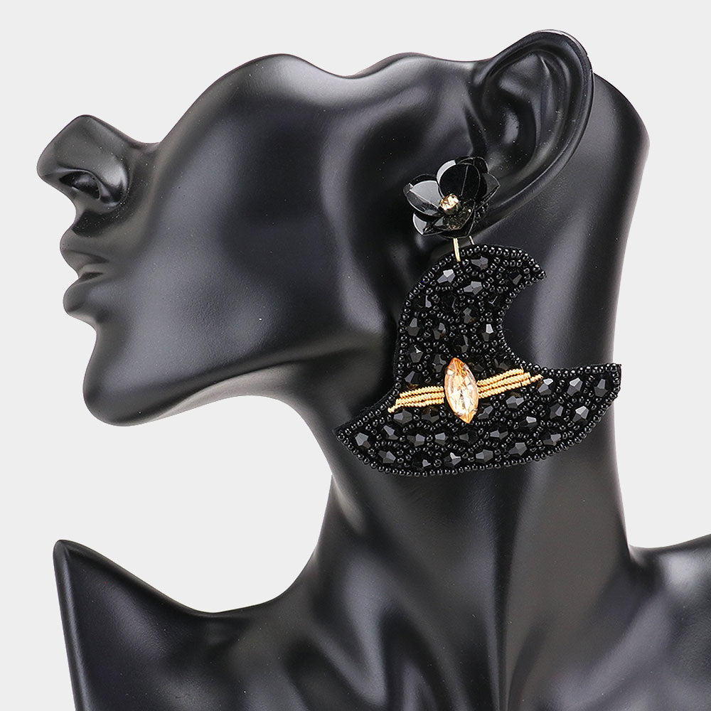 iLLASPARKZ Flower Multi Bead Witch Hat Earrings