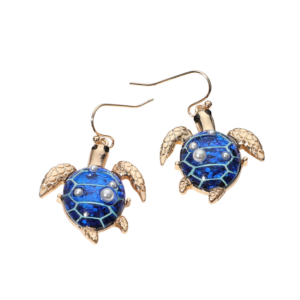 iLLASPARKZ Confetti Glittered Sea Turtle Dangle Earrings