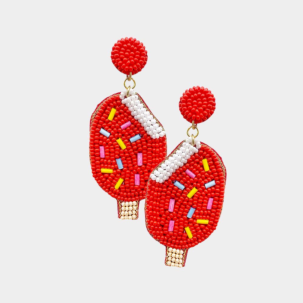 iLLASPARKZ Felt Back Seed Beaded Popsicle Dangle Earrings