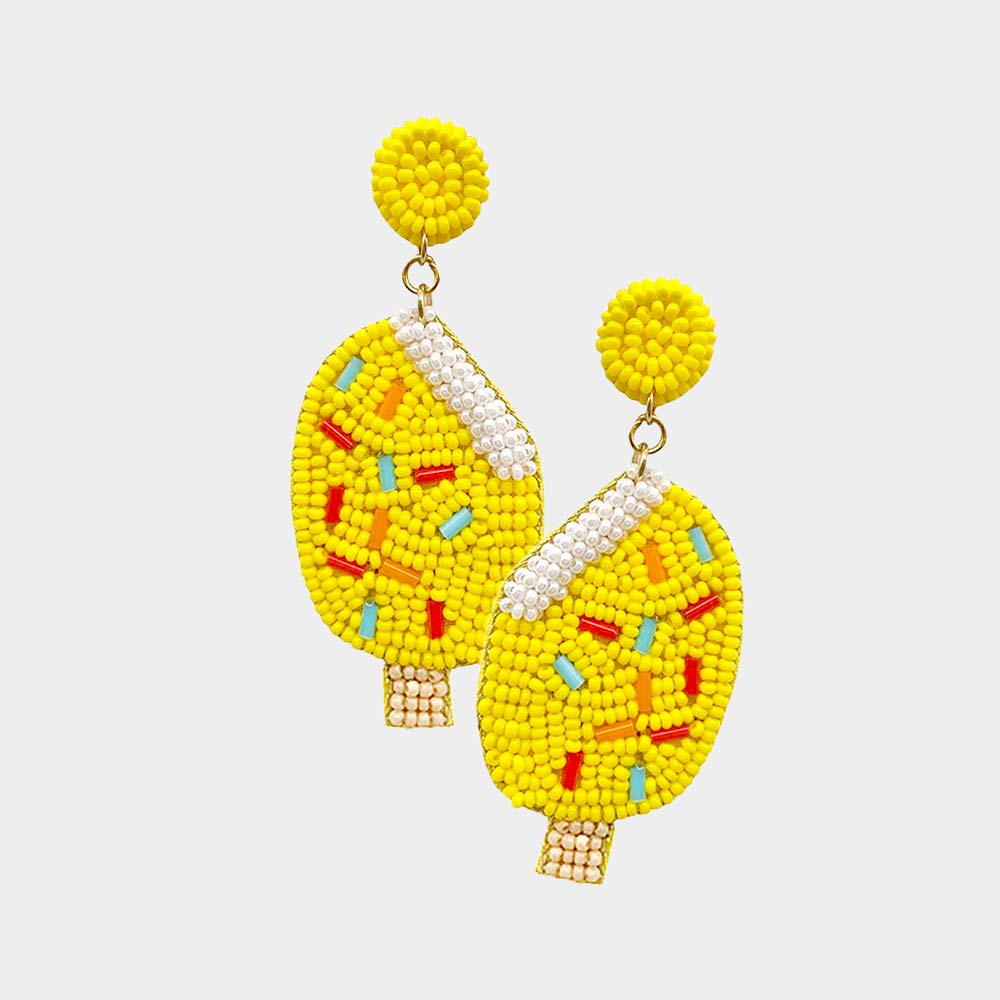 iLLASPARKZ Felt Back Seed Beaded Popsicle Dangle Earrings