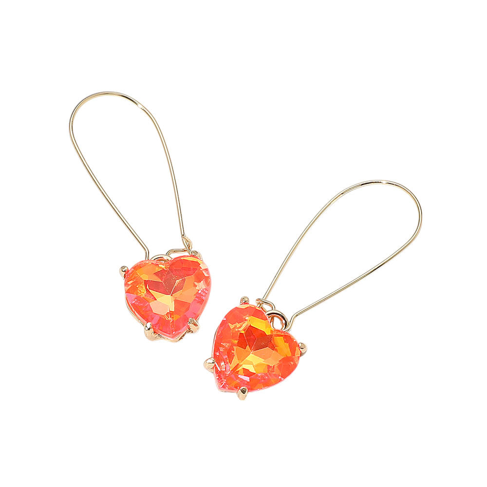iLLASPARKZ Heart Stone Cluster Dangle Earrings