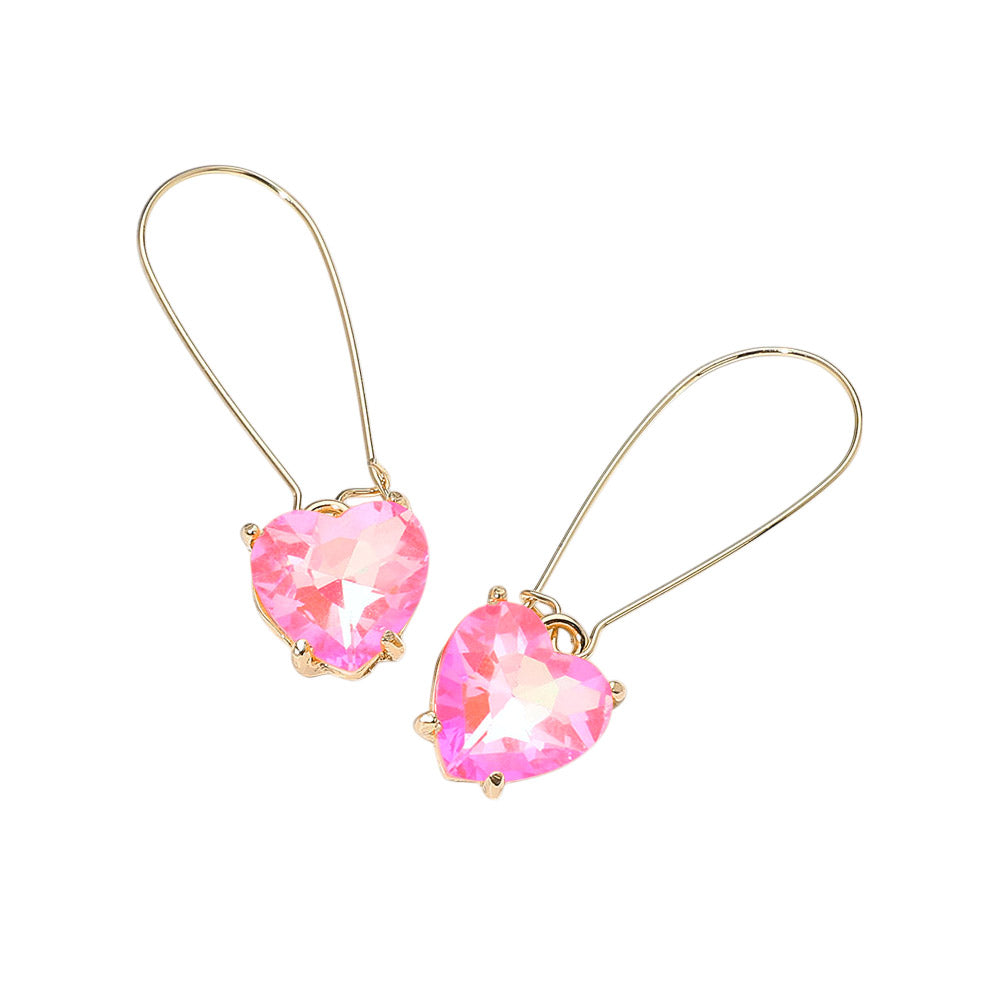 iLLASPARKZ Heart Stone Cluster Dangle Earrings
