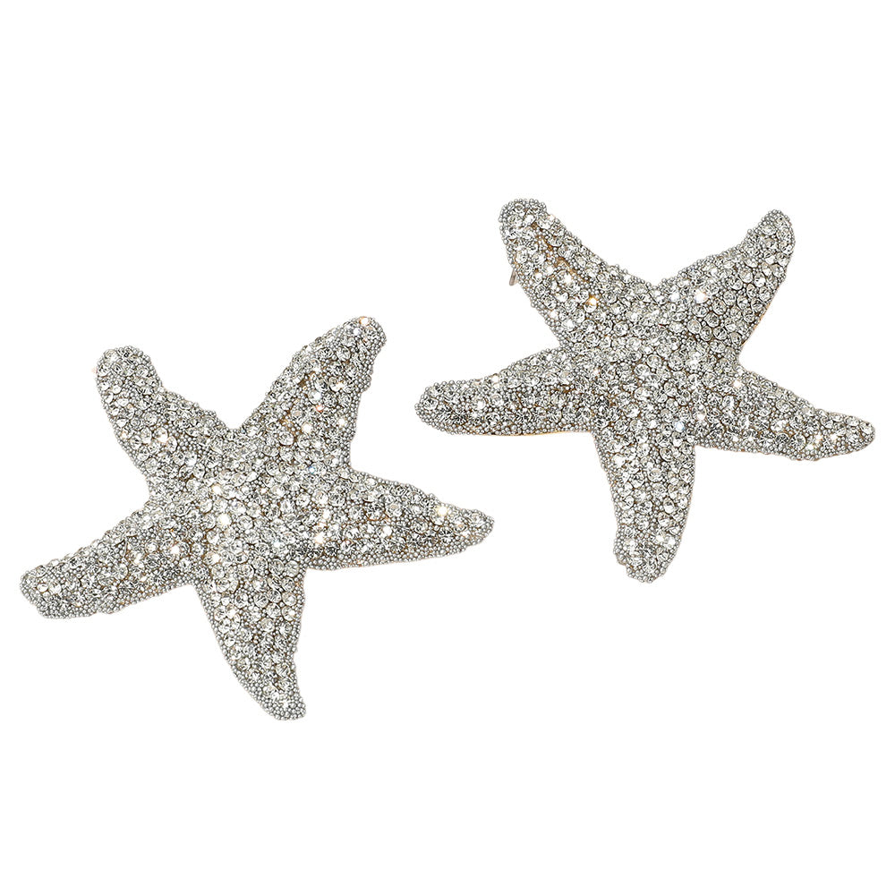 iLLASPARKZ Bold Rhinestone Paved Starfish Earrings