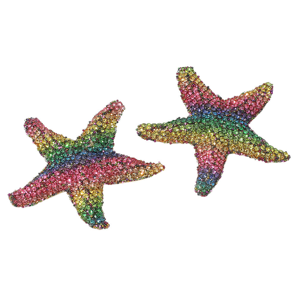 iLLASPARKZ Bold Rhinestone Paved Starfish Earrings