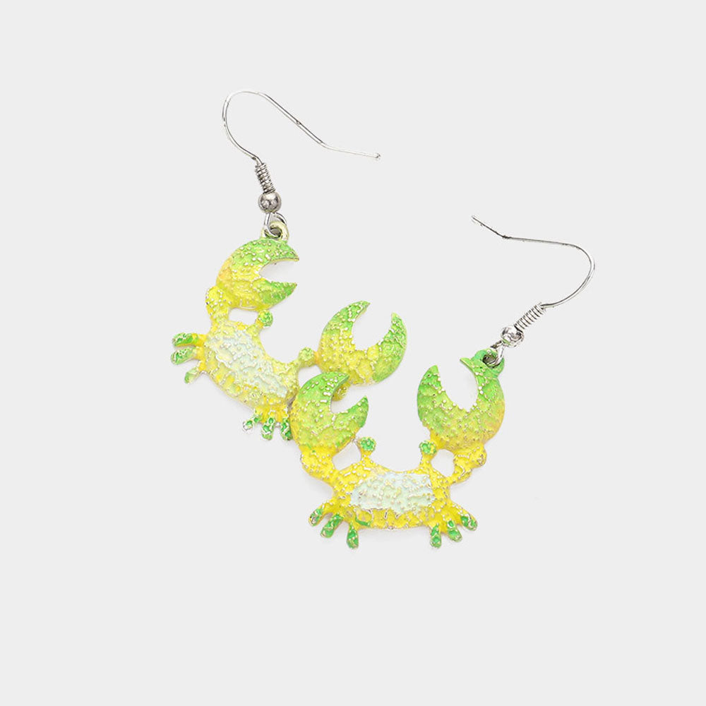 iLLASPARKZ Colored Metal Crab Dangle Earrings