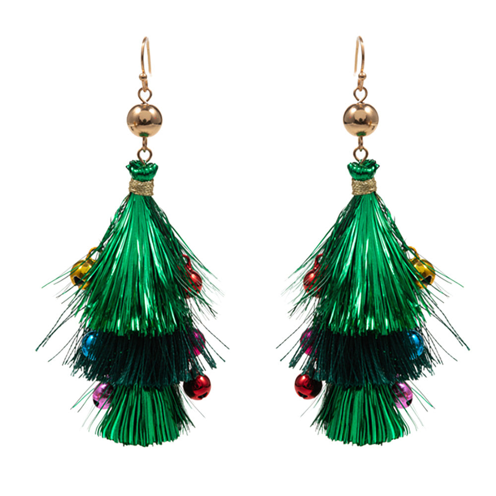 iLLASPARKZ Christmas Triple Tassel Layered Dangle Earrings
