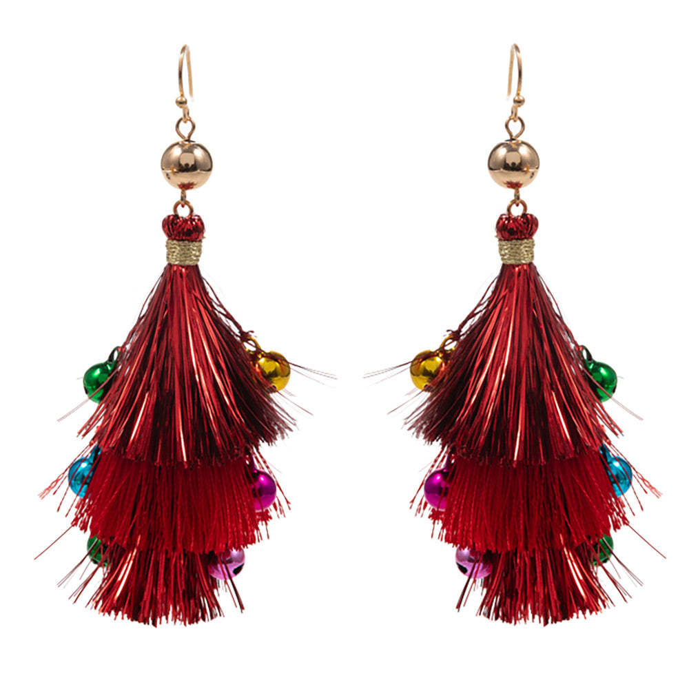 iLLASPARKZ Christmas Triple Tassel Layered Dangle Earrings