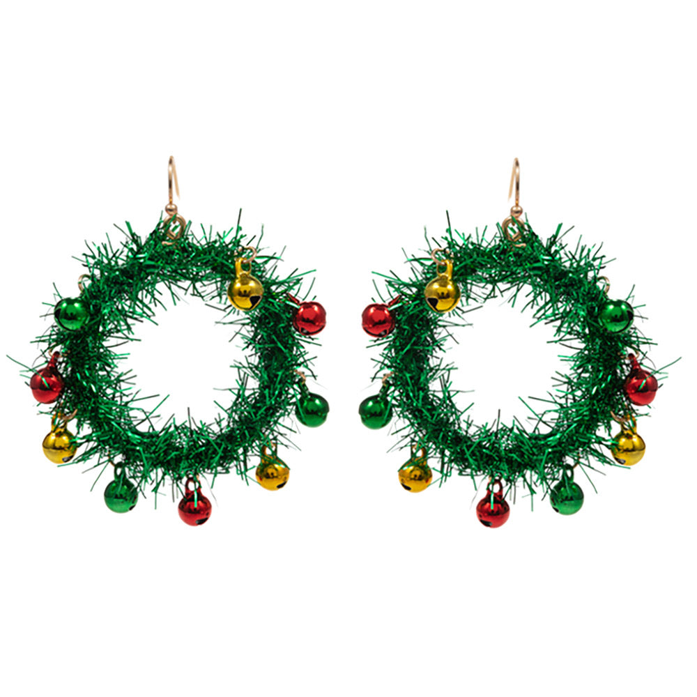 iLLASPARKZ Christmas Tinsel Wreath Dangle Earrings