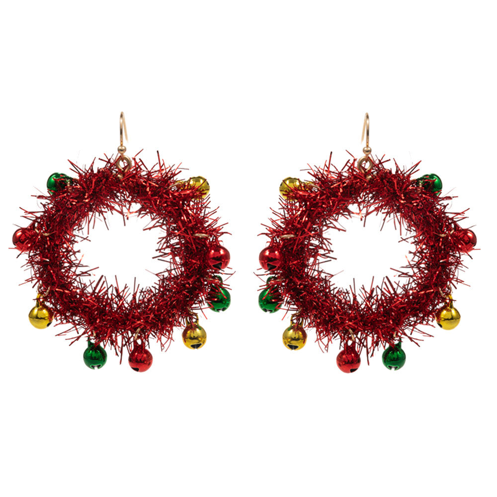 iLLASPARKZ Christmas Tinsel Wreath Dangle Earrings
