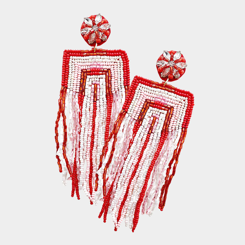 iLLASPARKZ Beaded Tassel Fringe Dangle Earrings