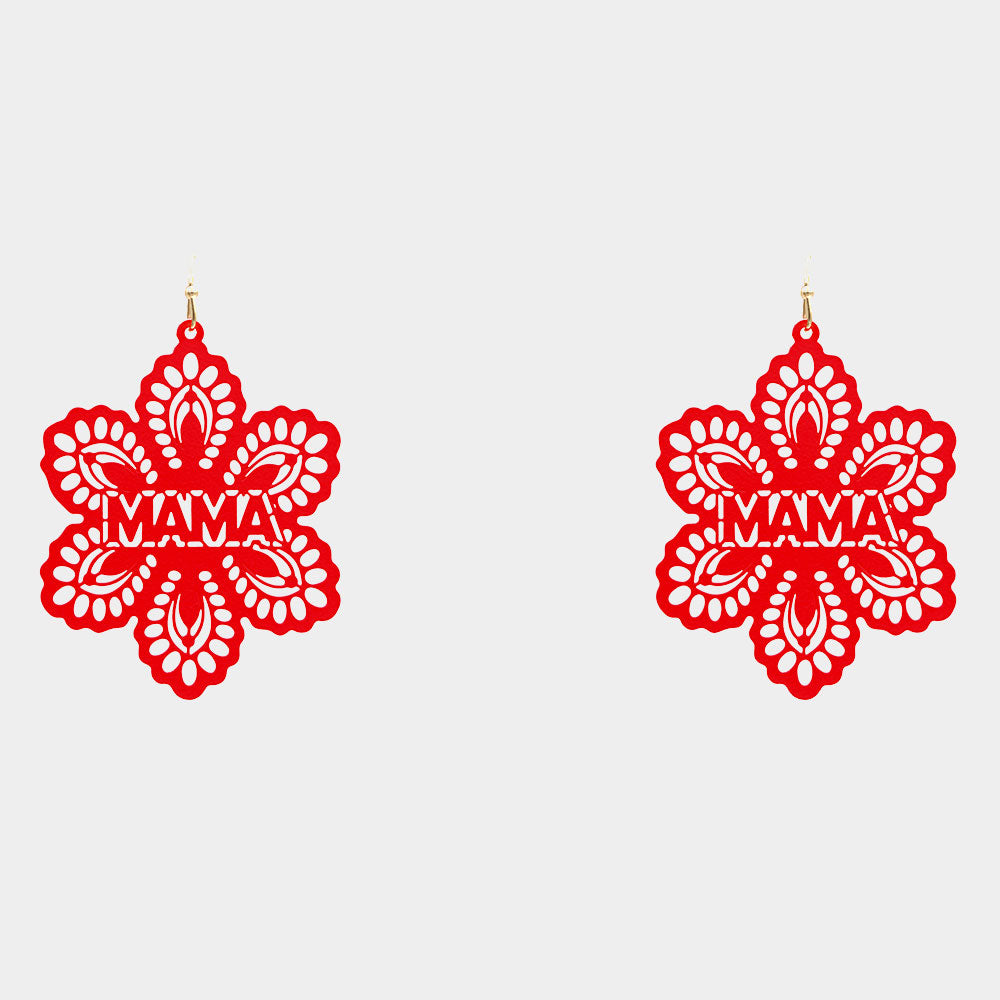 iLLASPARKZ MAMA Message Colored Brass Metal Flower Dangle Earrings