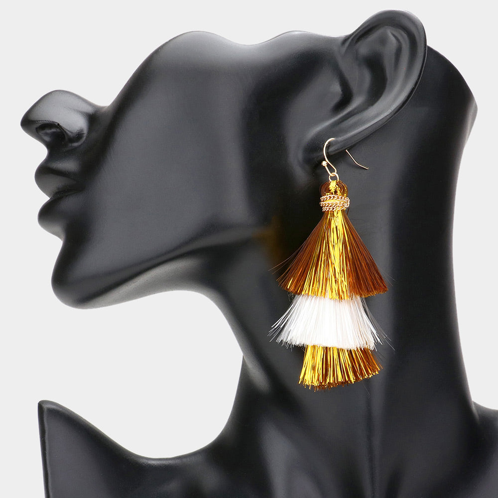 iLLASPARKZ Christmas Triple Tassel Layered Dangle Earrings