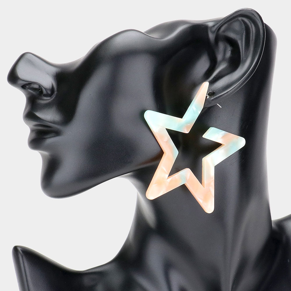 iLLASPARKZ Celluloid Acetate Open Star Earrings