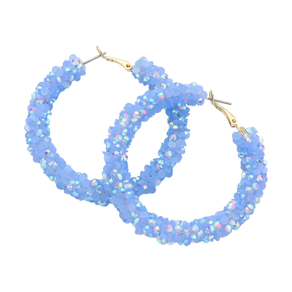 iLLASPARKZ Faceted Beaded Hoop Earrings