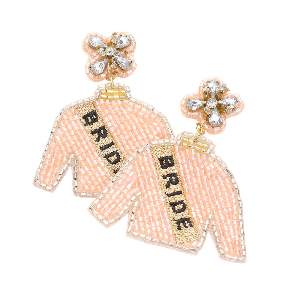 iLLASPARKZ BRIDE Felt Back Beaded Suit Dangle Earrings
