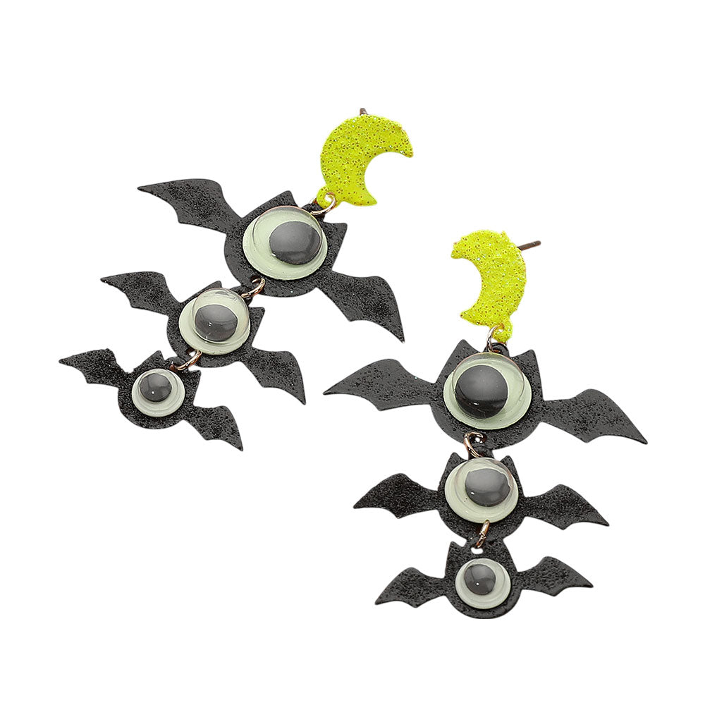 iLLASPARKZ GLOW IN THE DARK Halloween Bat Link Drop Dangle Earrings
