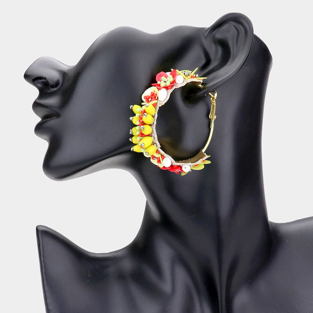 iLLASPARKZ Flower Beads Hoop Earrings