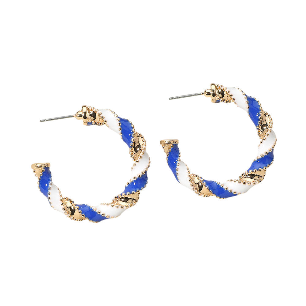 iLLASPARKZ Gameday Twisted Beaded Spiral Hoop Earrings