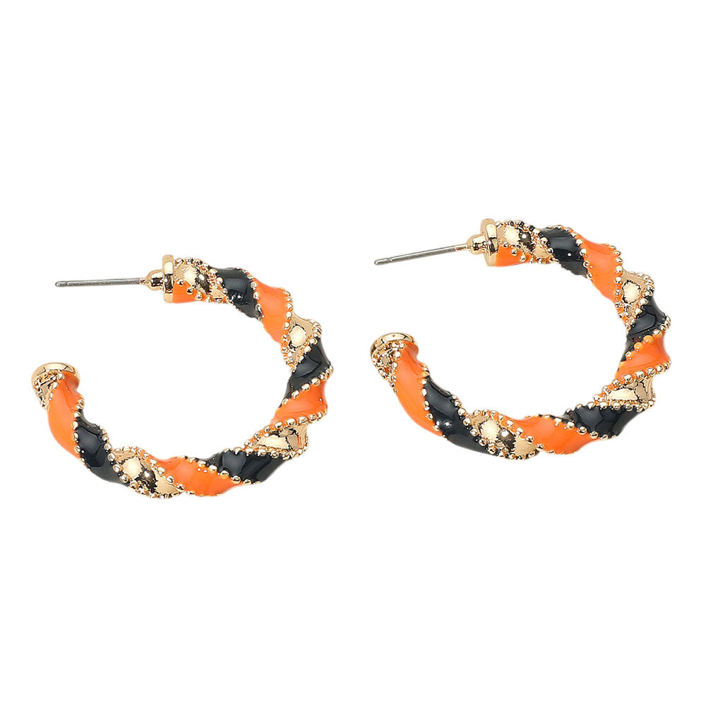 iLLASPARKZ Gameday Twisted Beaded Spiral Hoop Earrings